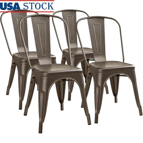 Metal dining chairs set 4 - metal,