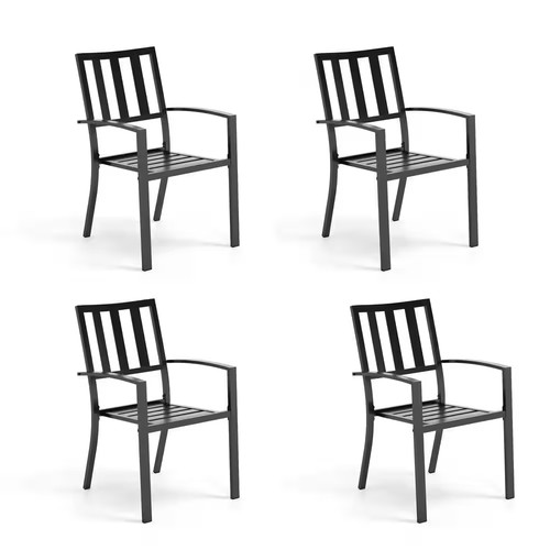 Black stackable modern metal - stackable,