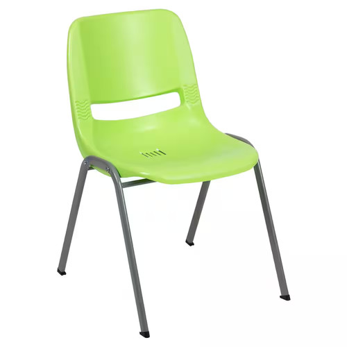 Green plastic side chair - green,