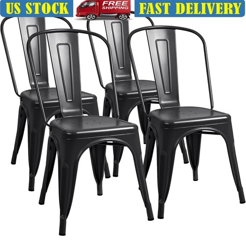 Metal dining chairs set - set, 4